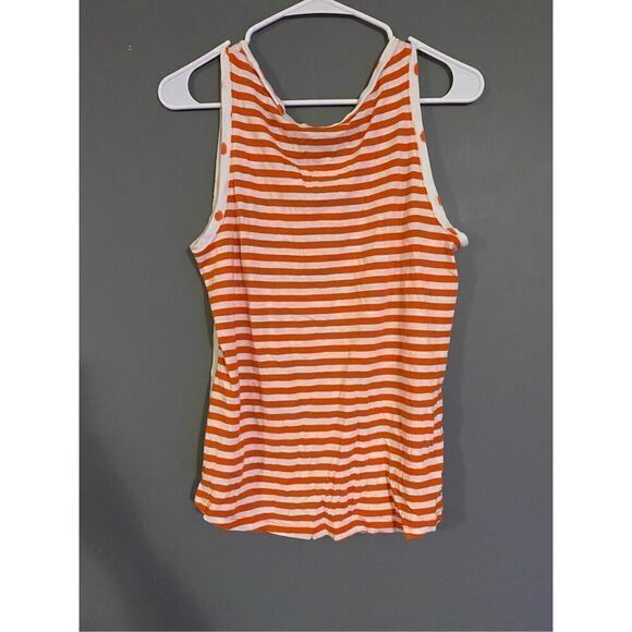 Cato White And Orange Stripes And Polka Dots Tank Top Size Large - Picture 4 of 4